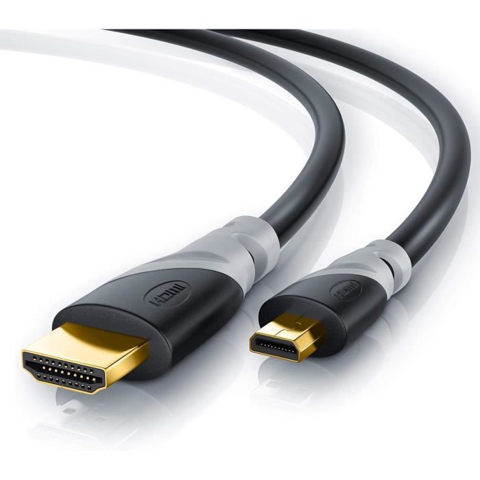 1m Câble Micro HDMI type D vers HDMI type A - micro HDMI à HDMI ...