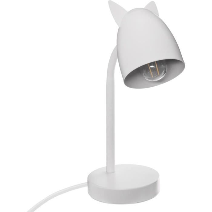 Lampe Oreilles en métal - E14 - 25 W - H. 31 cm - Blanc