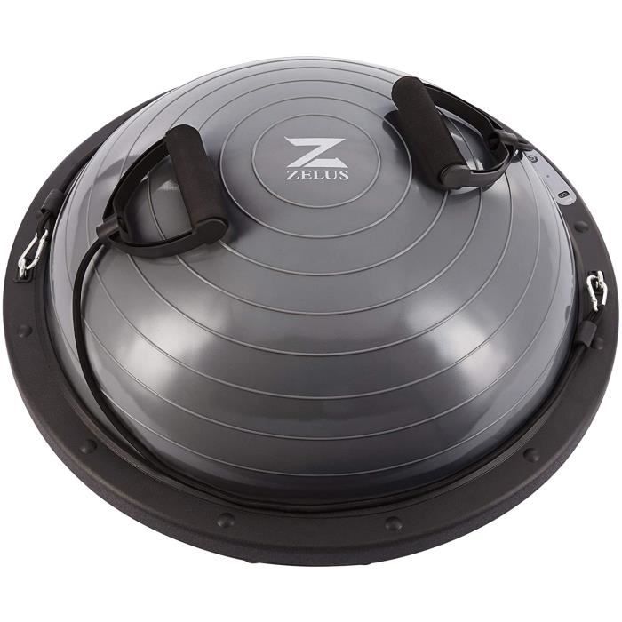 60 cm Balance Trainer Gonflage Automatique Ballon d'Équilibre Électrique Demi-Ballon Automatique d'Entraînement Câbles de Résistance