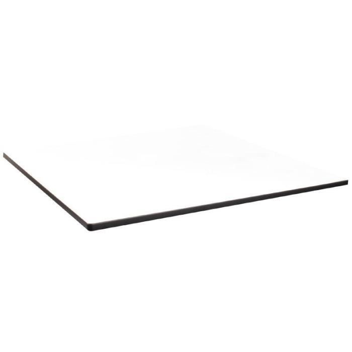 Plateau de table carré compact d'extérieur blanc 600mm Compact Exterior