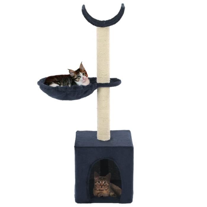 Arbre à chat - Meubles pour chats Grande capacité - Maison pour Chat avec griffoirs en sisal 105 cm Bleu