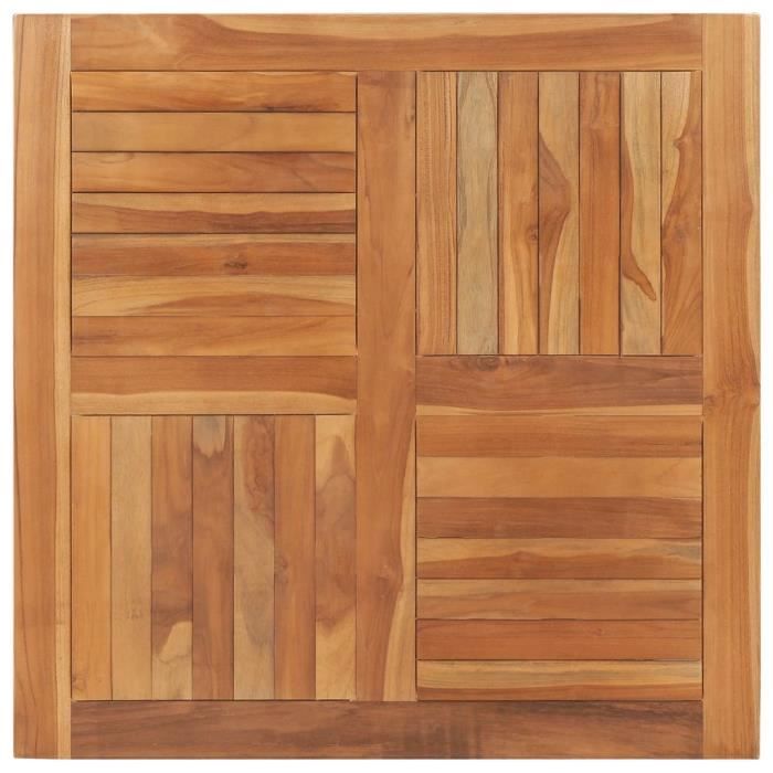 PLATEAU DE TABLE Dessus de table pour Salle à Manger Table Basse Bois de teck solide Carré 90x90x2,5 cm