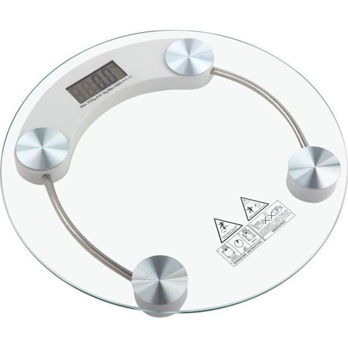 Balance pèse-personne numérique pèse personne électronique en verre jusqu'à 150 kg