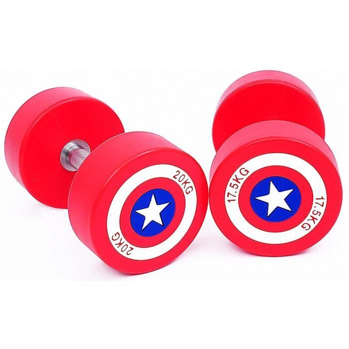 HALTERE AFDLT America Captain Rubber Dumbbel Gym Utilisation Commerciale Poids d'haltères Fitness Haltère Set,470