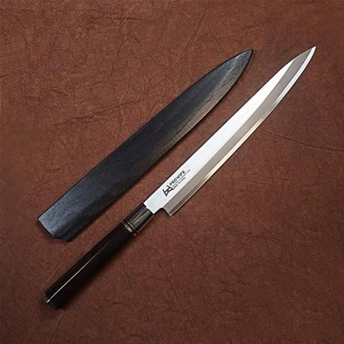 Couteau à sashimi Couteau de cuisine poisson Couteau à filet avec Fourreau japonais professionnel en acier inoxy505