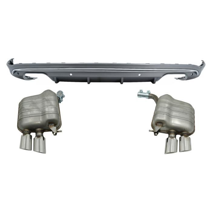 Diffuseur Épuiser Système Double Astuces pour Audi Q5 8R 2009-2016 Grise Chrome