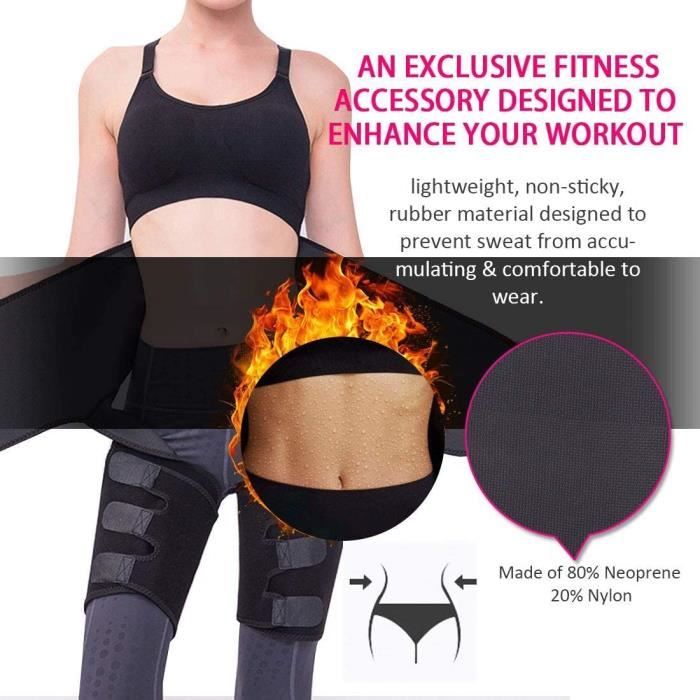 Ceinture de Sudation,Ceinture de Sudation Femme Amincissante Ajustable,3 en 1 et Ceinture Amincissante de Poids et Mise en Forme(M)