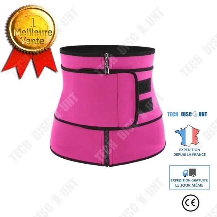 Femme Ceinture de Sudation Ajustable,Néoprène Ceinture de Minceur Sport Réglable Ceinture Abdominale Zip,rouge COSwk31959