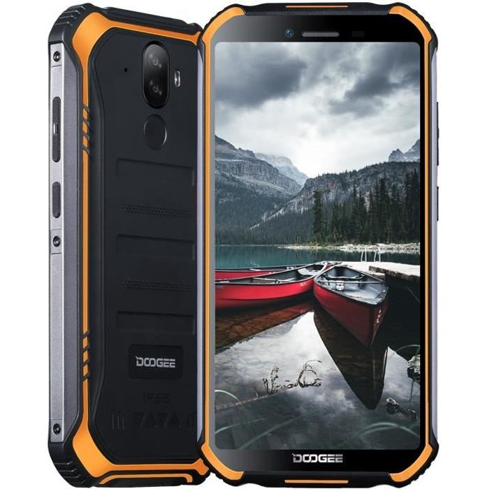 Telephone Portable Incassable, DOOGEE S40 Pro Smartphone Débloqué, 5.45” HD, 4Go+64Go, 4650mAh, Caméra AI 13MP + 2MP - Orange