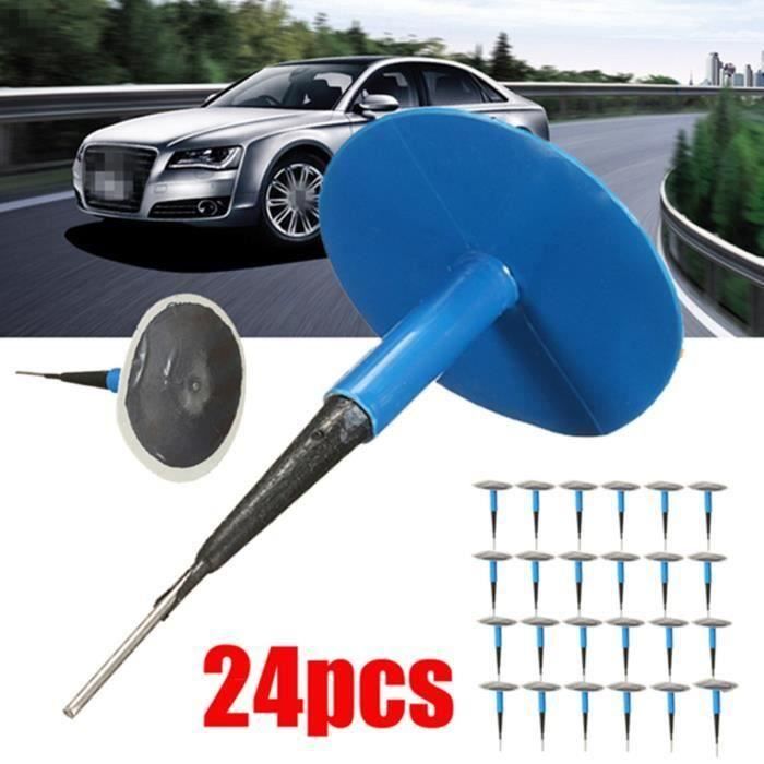 24 pièces voiture moto universel Tubeless pneu réparation de crevaison champignon Plug Patch Gum （# 1） HB035