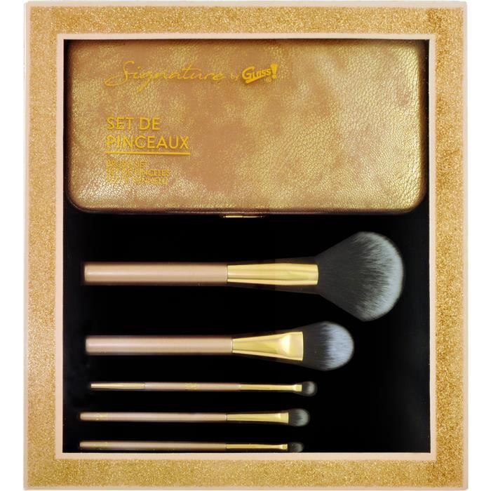 GLOSS Coffret cadeau beauté - Kit pinceaux maquillage professionnel 6 pièces