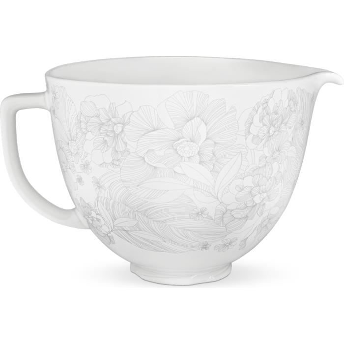 kitchenaid - bol céramique murmure floral 4.7l pour robot - 5ksm2cb5pwf