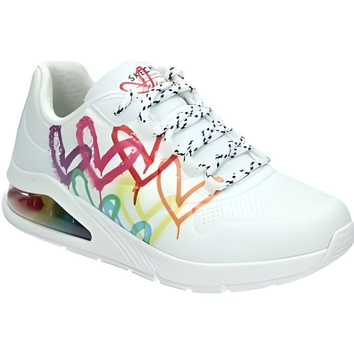 Baskets femme Skechers Uno 2 - Floating Love - blanc/multicolore - 37