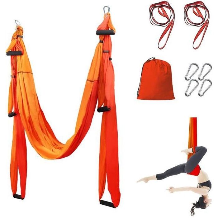 Sotech -Balançoire Anti-gravité d'air, Hamac de Yoga, Orange-Red, Daisy Chain 1.2 meters, Dimensions: 250 x 150 cm