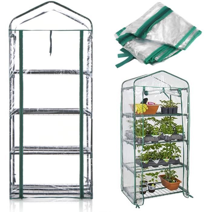 Housse Étui à Serre de Jardin 4 Niveaux 160x69x49cm Plante Durable Couverture Protection Anti Insect