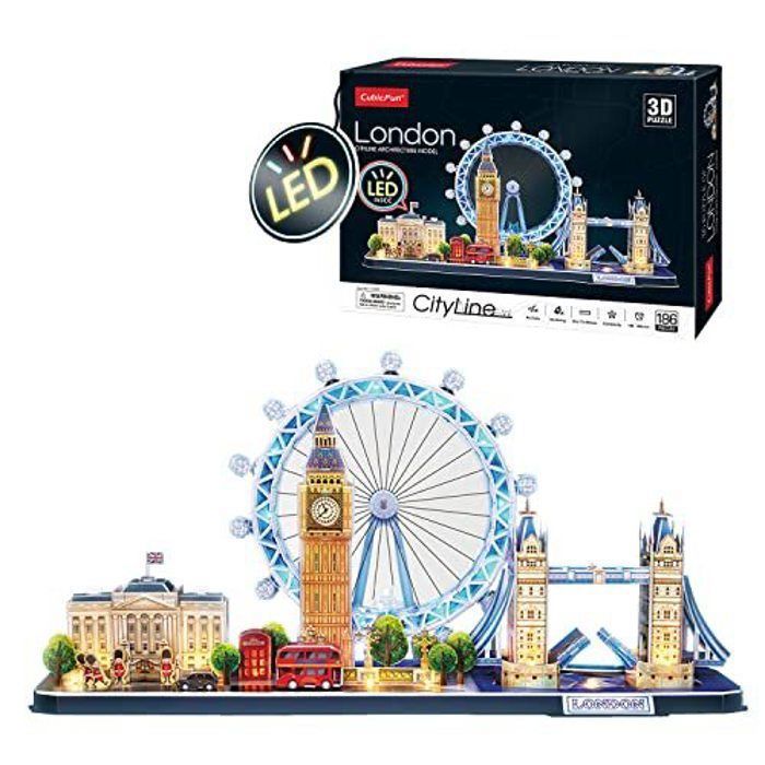 Puzzle 3D London LED Cityline Maquette A Construire Puzzle 3D Adulte Puzzle Enfant 8 Ans Maquette Jouet Enfant 186 Pièces