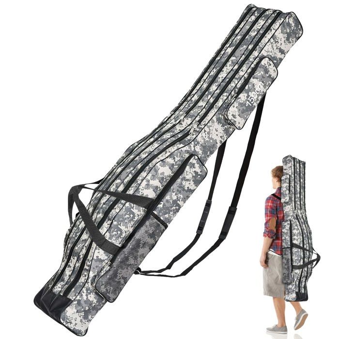 Sac de matériel de pêche Sac de pêche portable 3 couches de sacs de canne à pêche sac de transport de canne à pêche