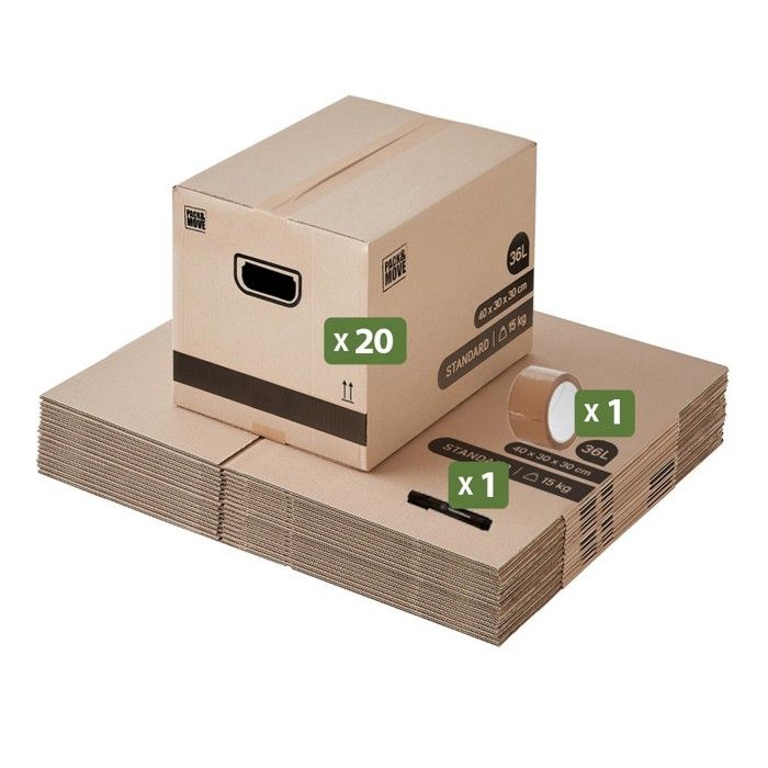 Kit Déménagement Vaisselle Pack And Move - 5 Cartons, Séparateurs Et Ruban Fragile Inclus