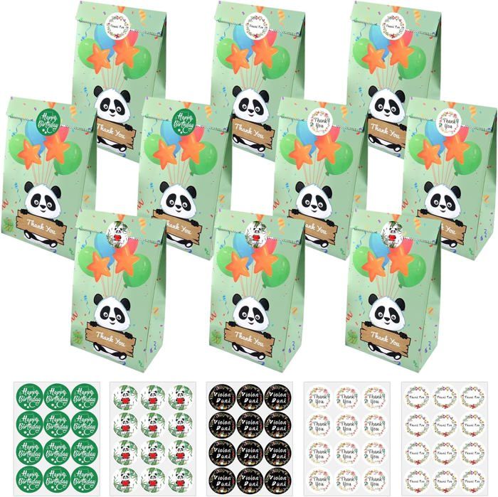 50 Sachets Cadeaux Kraft + 175 Autocollants - Idéal Anniversaire, Mariage, Pâques | Sacs Bonbons Colorés