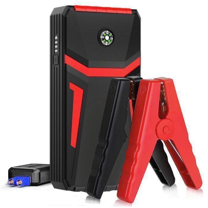 Booster Batterie Voiture-Démarreur de Voiture -12V-1000A-12800mAh-6 0L Essence/4 0L Diesel-avec Pinces Sécurité Intelligentes