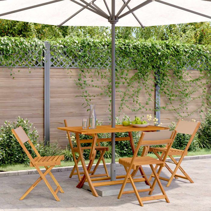 vidaXL Chaises de jardin pliables 4 pièces