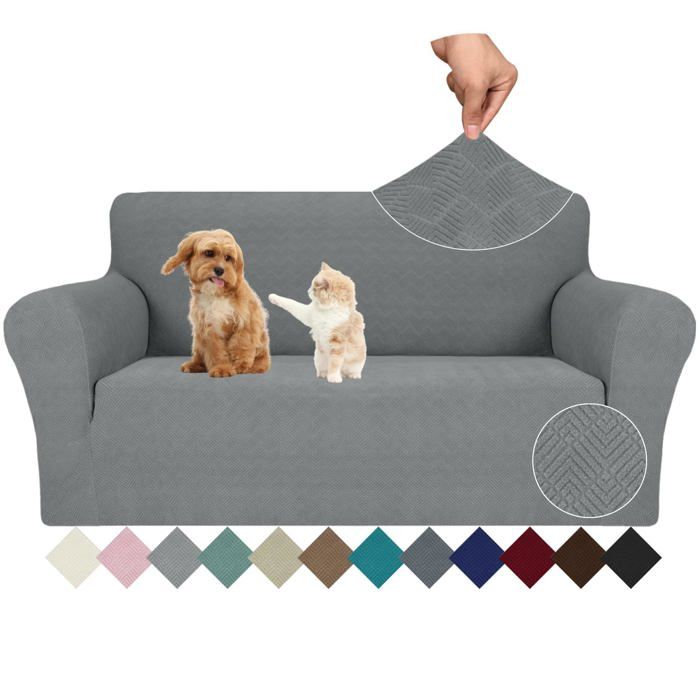 Ystyle Impermeable Housse Canapé 2 Places, Housse Canape d'angle Gauche/Droit Universel Réversible, avec Accoudoirs, Protection Chat Chiens Griffures, Sofa Cover Antidérapante, Bleu Berlin
