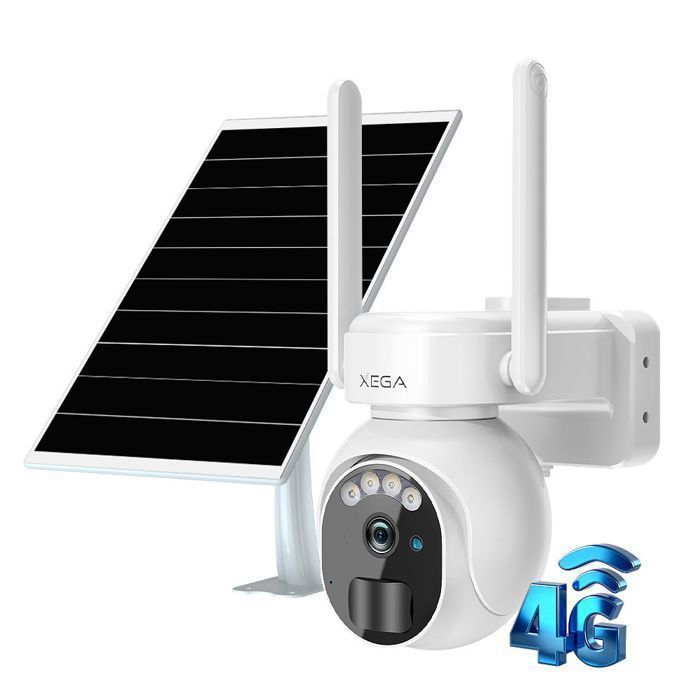 Xega 3G4G LTE Caméra Surveillance extérieur 2K HD Panneau solaire Batterie 10000mAh Détection de Mouvement IP66 Carte SIM - vue 2