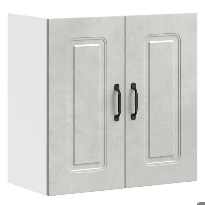 Meuble haut cuisine-Armoire murale de cuisine Kalmar gris béton bois dingénierie ZLH•544417350