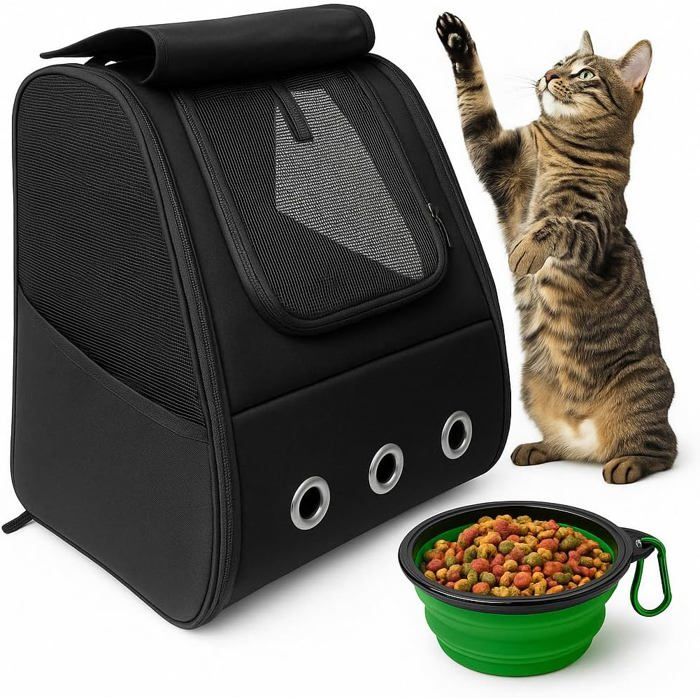 Comparer les prix de Sac À Dos Pour Chat Et Petit Chien Résistant Avec Abreuvoir Pliable-Sac De Transport Pliable Pour Animaux De CompagnieRespirant