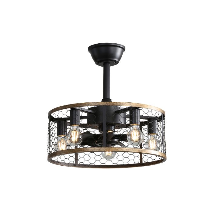 ®RisingFF Ventilateur de plafond industriel cage de 20 pouces avec 7 pales en ABS télécommande et moteur CC réversible - Rising Ff