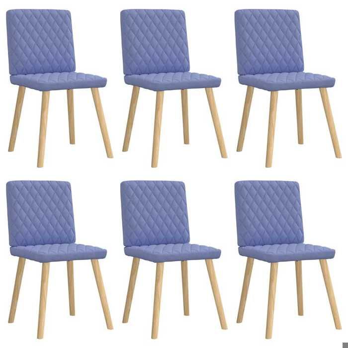 Chaises - JILI MAISON - Scandinave - bleu jean tissu(Lot de 6) LV458