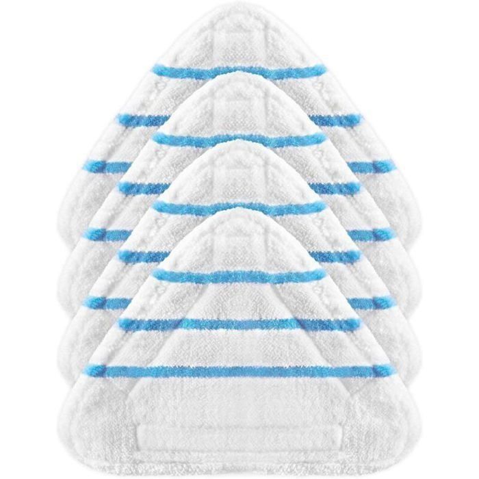 4 Pcs Housses en Microfibre pour Balai Vapeur Chiffons Universels Triangle Lavables pour Nettoyeur Vapeur