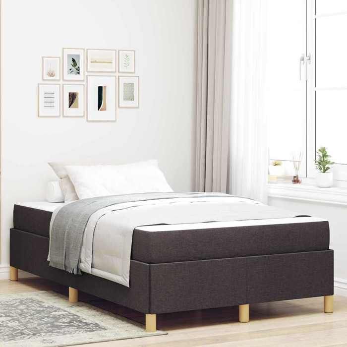 BONNIE®Lit adulte ou enfant Lit double:120x200 cm Lit à ressorts Blanc et Marron foncé Polyester neuf85596