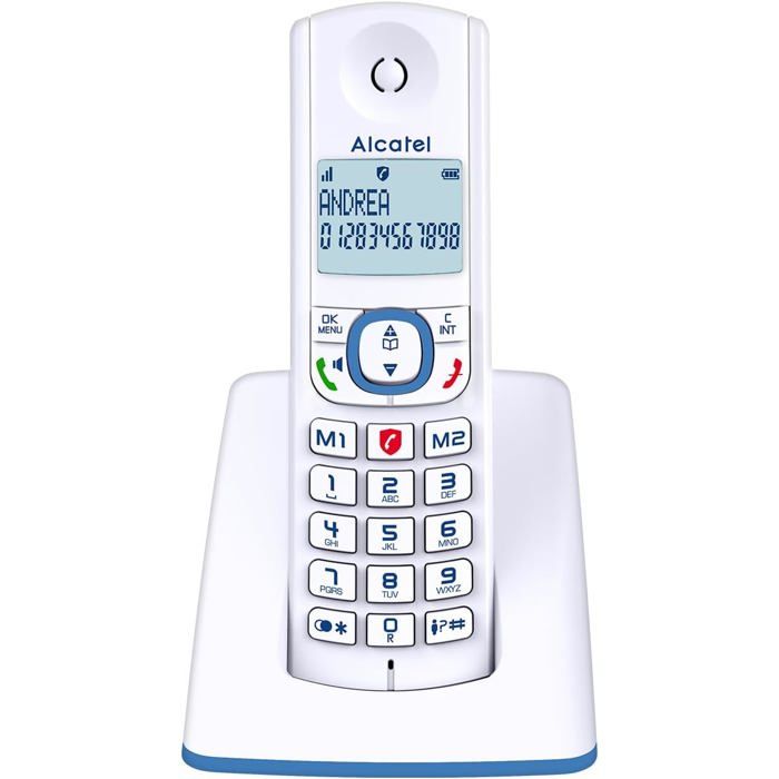 ALCATEL E260 - Téléphone Fixe sans Fil DECT - Design Compact - Grand