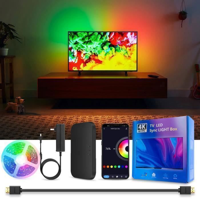 Rétroéclairage TV Govee 3 Pro Avec Caméra HDR - Bande LED RGBWWIC 3,6m Pour TV 55-65 Pouces | Sync IA, App, Alexa, Matter