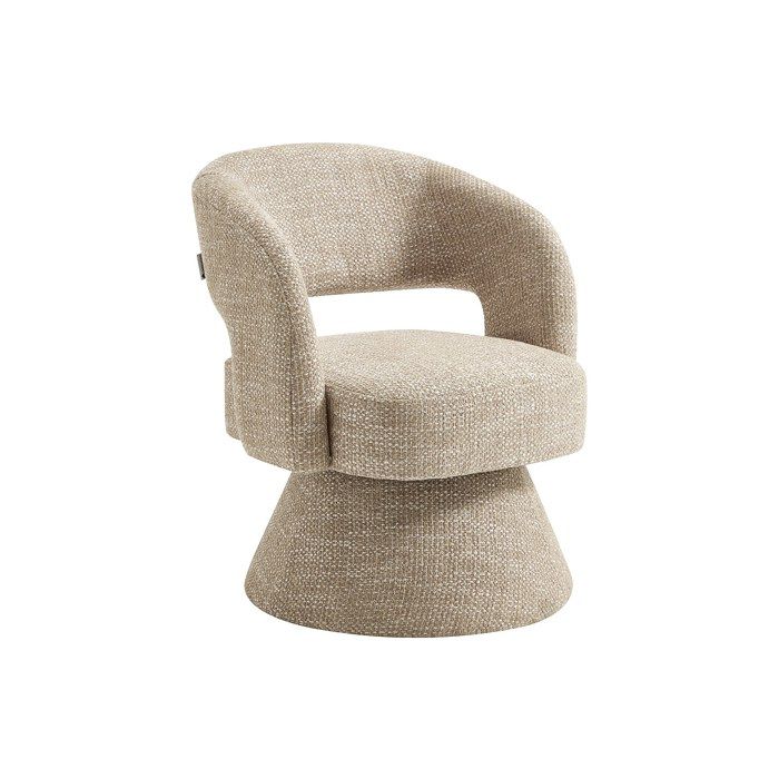 Fauteuil pivotant en tissu texturé beige NAROLIA de Maison Céphy