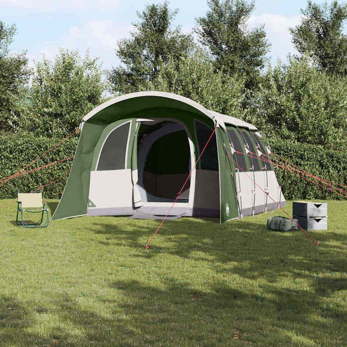 Tente de camping avec toit - vidaXL - 576x325x213 cm - Polyester - Vert - Imperméable - Protection UV - Pliable