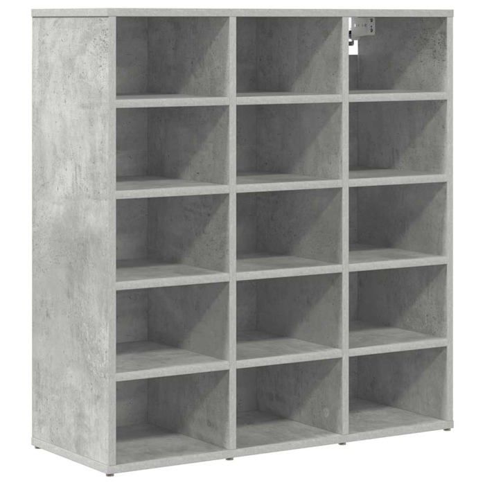 Meuble à chaussures moderne - vidaXL - Gris ciment - Bois multicouche - 775x30x835 cm - Rangement spacieux