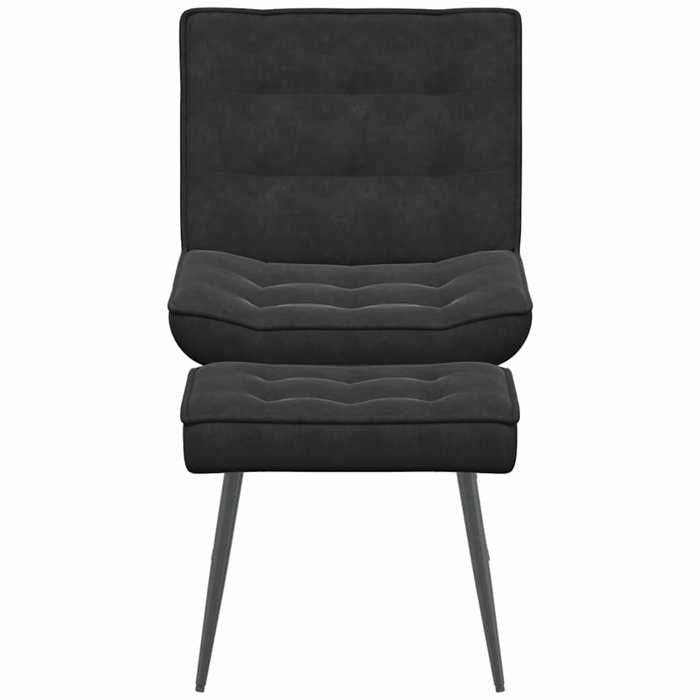 TOP 2026 Chaise de relaxation - moderne - 1 PC - avec tabouret Noir Velours - 64x74x84 cm FF176