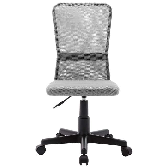 Fauteuil de bureau en maille - CLARENCE - Gris - 44x52x90-100 cm - Hauteur réglable 10 cm - Pivotement 360°