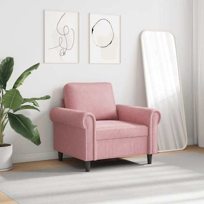 Promo printemps1 pcs Fauteuil simple - adulte/enfant - SARAZYJ - Meuble de salon - Rose 60 cm Velours - S8432961