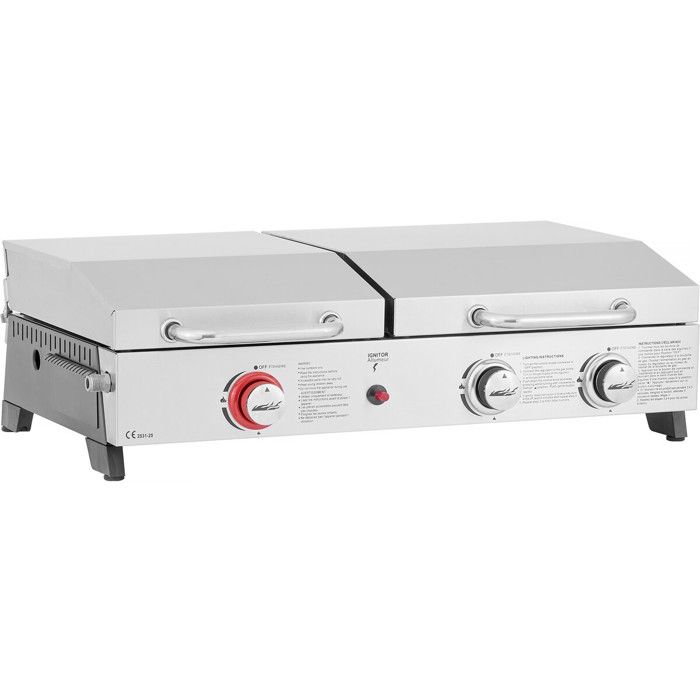 Plancha barbecue à gaz avec grille et plancha Flamo -