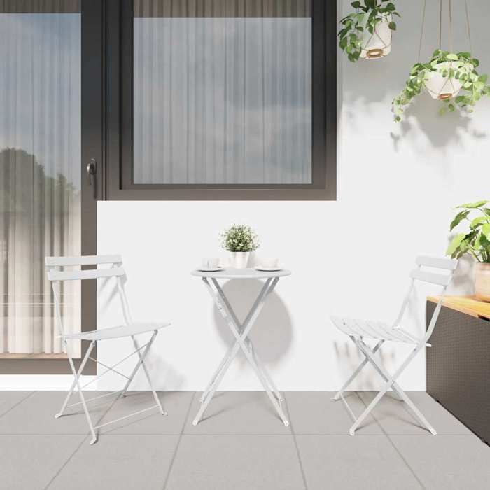 Blanc Siège de jardin -  Chaise de jardin pliante - (2 pcs) - Blanc 42x46x82cm Métal C2272