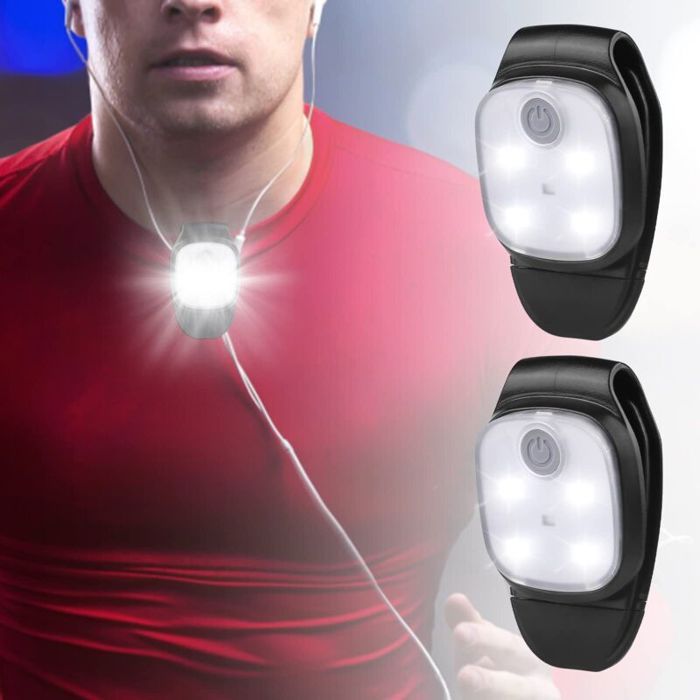 LED Clip Running Light Jogging Lampe à Clip Rechargeable USB RéFléChissante 2Pcs Clip de LumièRe de