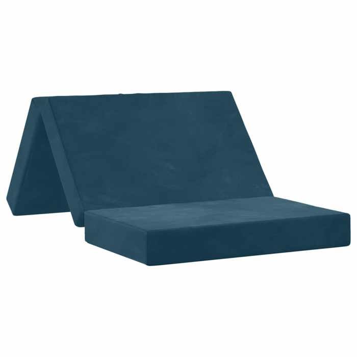 Banquette-lit - Canapé-lit pliable - vidaXL - velours - bleu - 80 x 67 x 45 cm 8419674