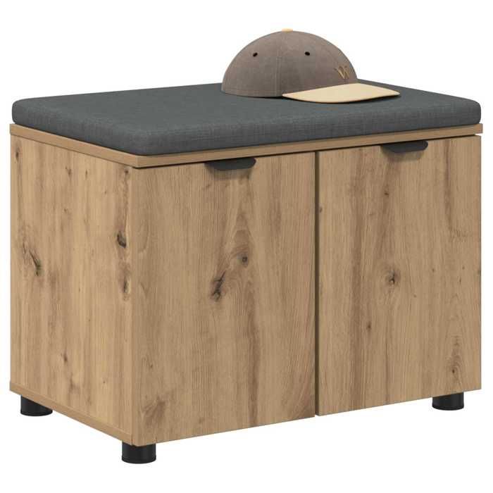 Meuble de couloir - Banc à chaussures avec coussin - Chêne artisanal - 60x38x46 cm - design élégant - pour maison(47832）