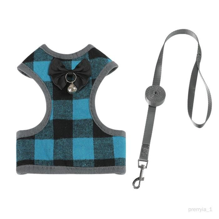 Harnais Et Laisse Pour Petit Chien - Doublure Polaire Réfléchissante - Taille XXS (Vert à Carreaux) - Anti-Fuite Confortable