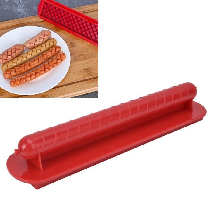 Sobeta Coupe-Saucisses Multifonction Spirale - Outil Hot-Dog Barbecue Portable Rouge