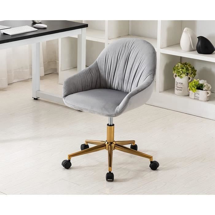 Chaise De Bureau Pivotante Réglable En Hauteur, Chaise De Bureau En Hauteur Chaise De Bureau En Velours Chaise De Maquillage Avec Roulettes Fauteuil En Velours 150 Kg 98131769