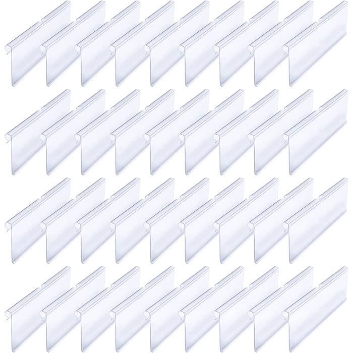 Lot De 50 Porte-étiquettes Transparents Pour étagères - PVC - Style Moderne - Fabriqué En Chine